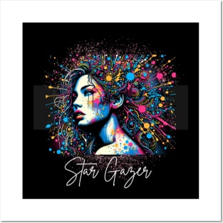 Star Gazer (color splash artwork) Posters and Art